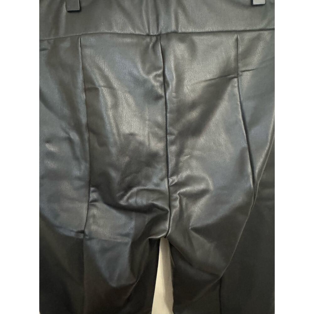 NWT LOFT Black Faux Leather Leggings Pants Womens M Pull On - Picture 5 of 10
